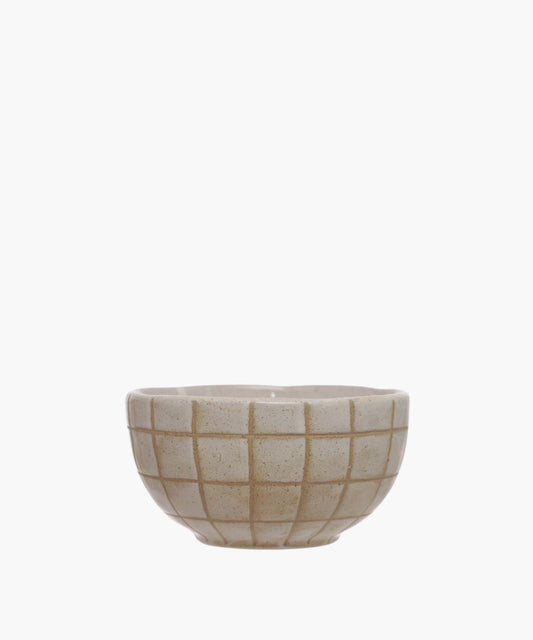 Stoneware Bowl with Grid