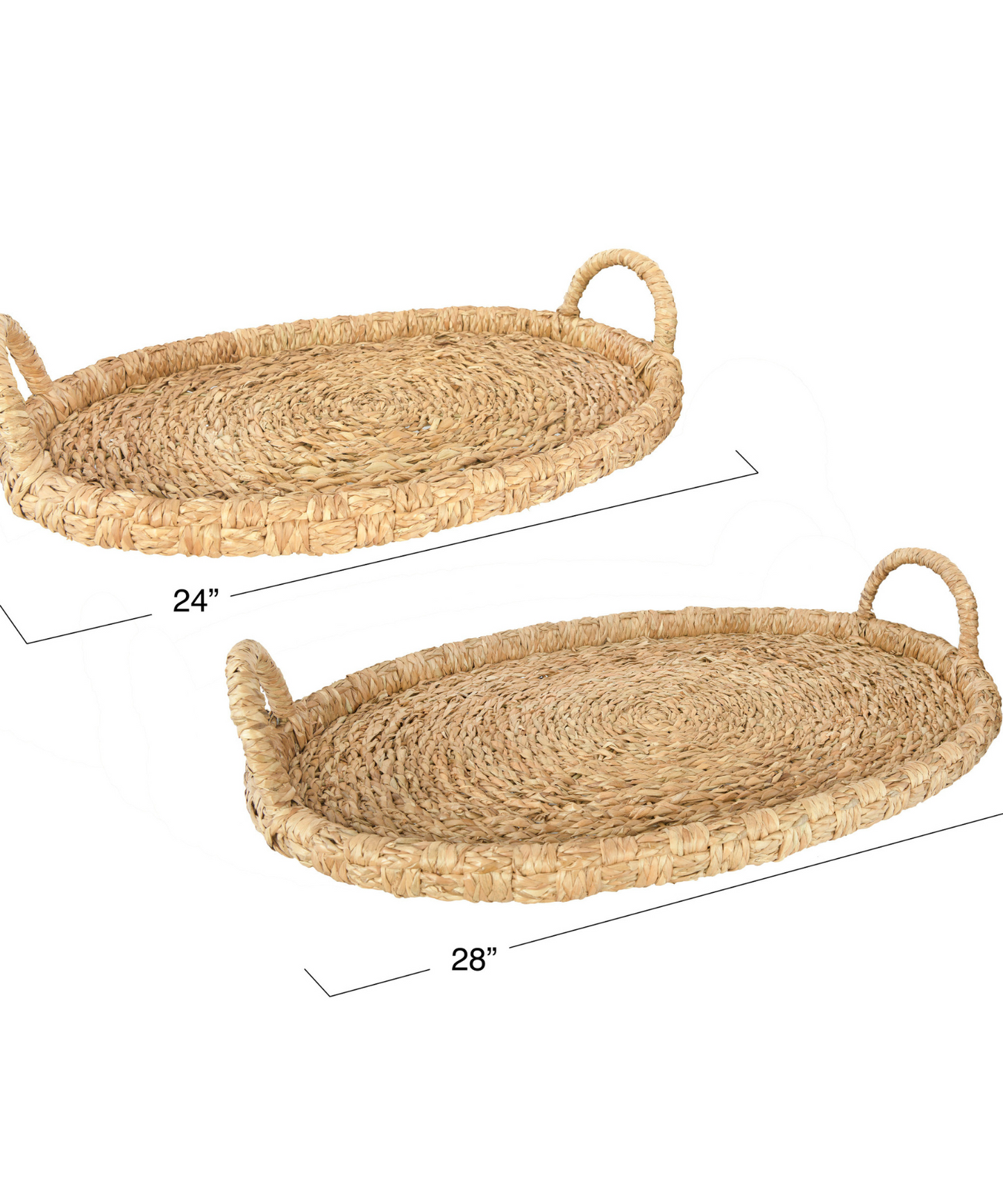 Hand-Woven Tray with Handles, 2 sizes