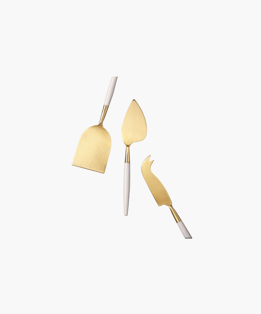 Blanc & Gold Cheese Set