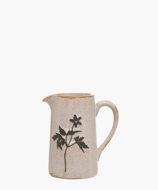 Stoneware Creamer w/ Floral Print