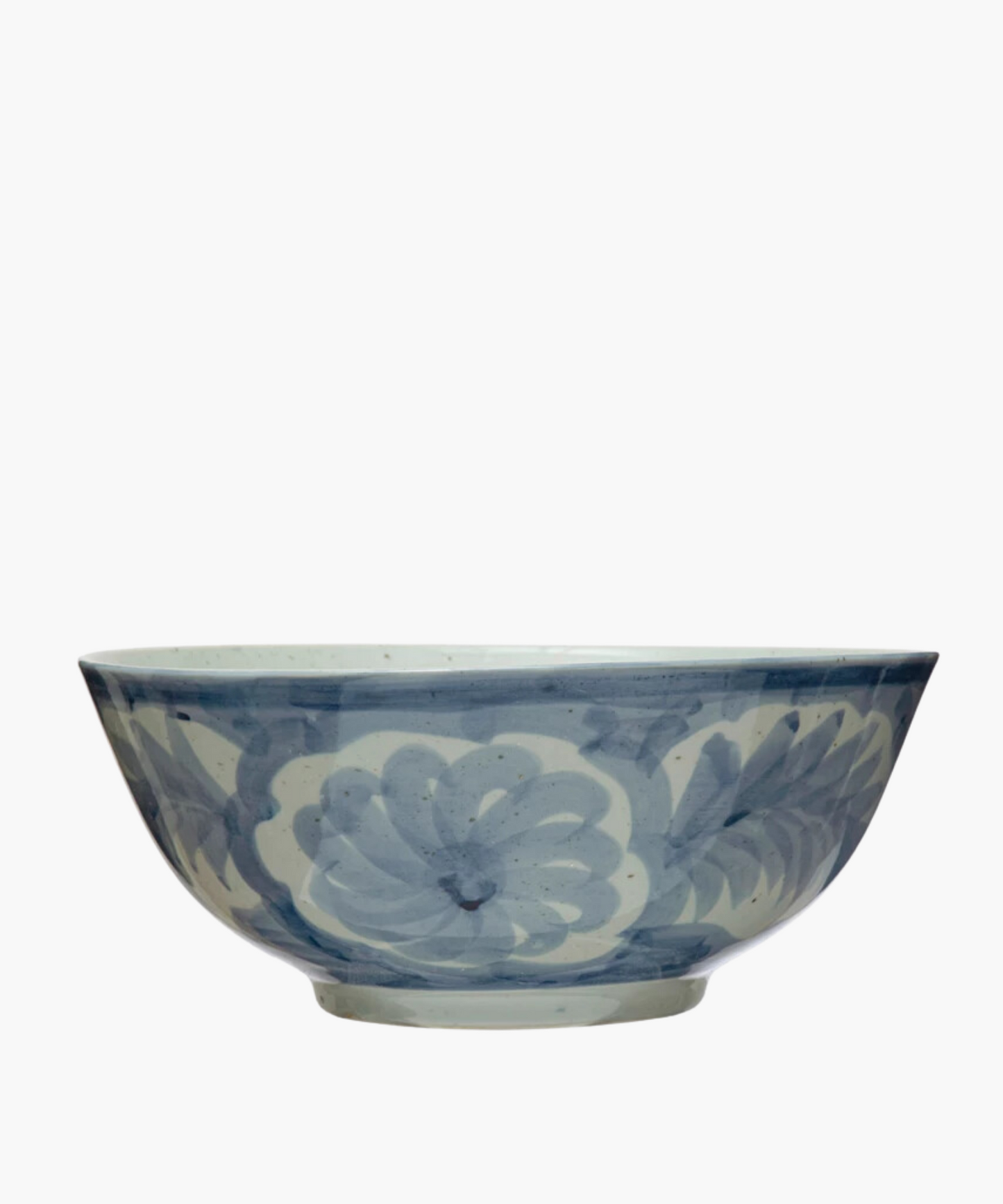 Hand-Painted Stoneware Bowl w/ Design, Blue & White