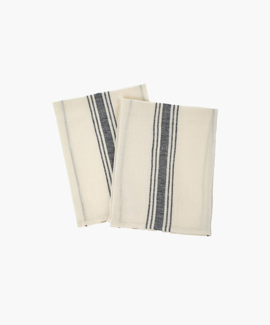 Navy Stripe French Linen Tea Towel