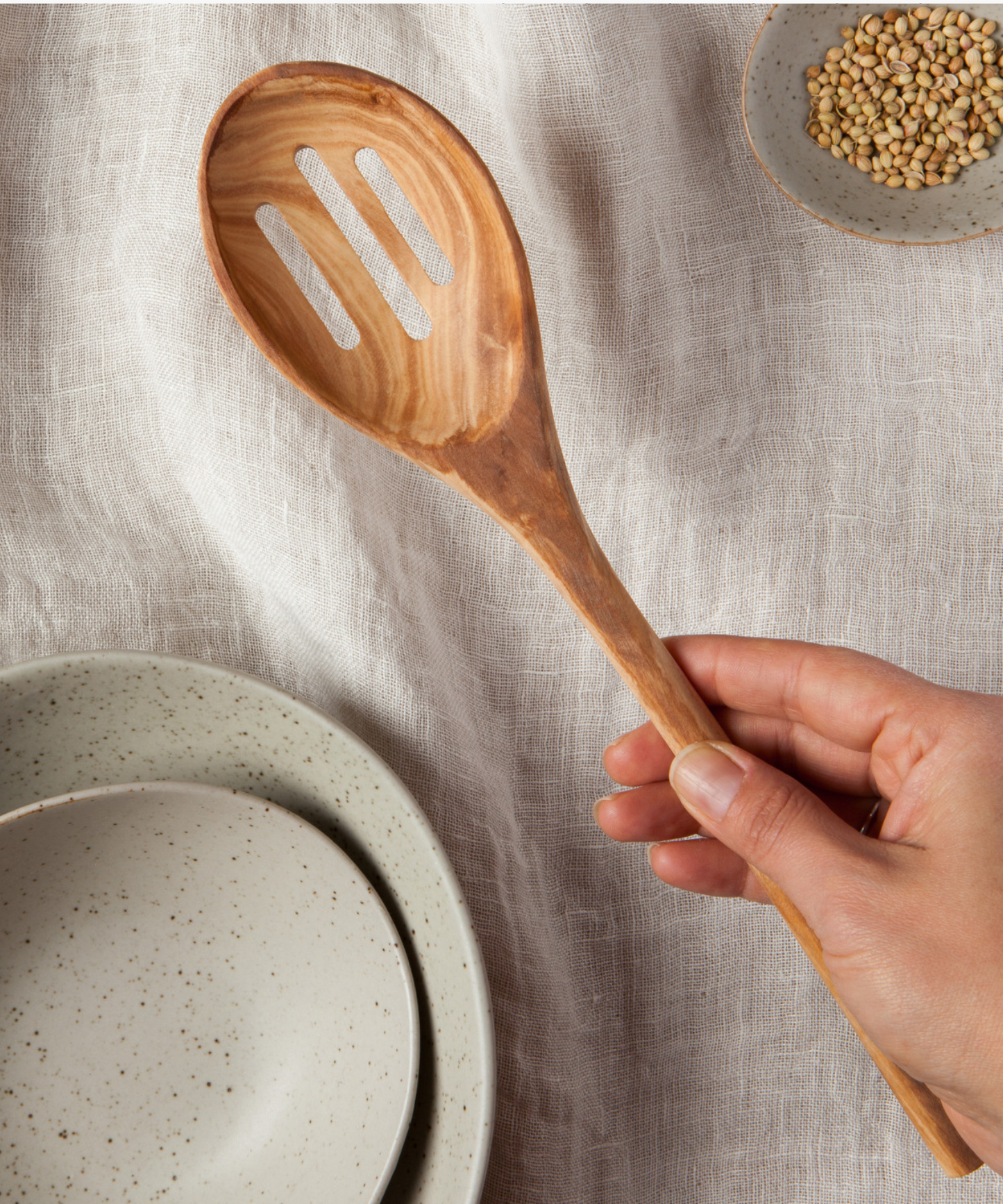 Olive Wood Slotted Spoon