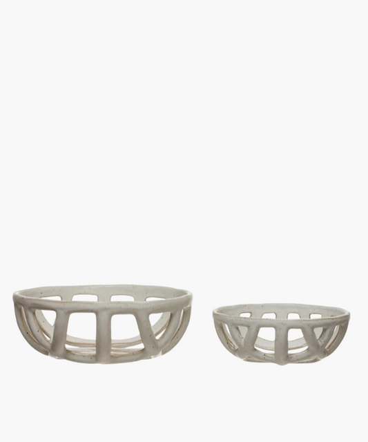 Stoneware Basket Bowls