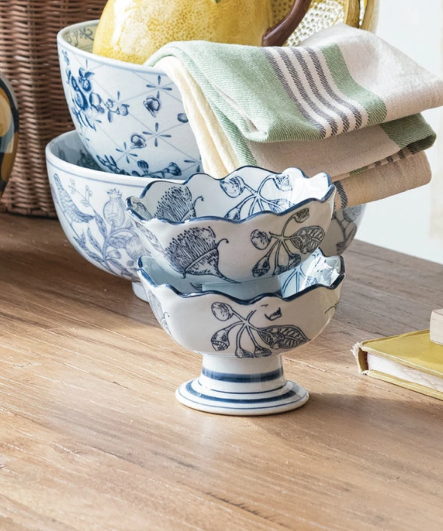 Hand Stamped Footed Bowl