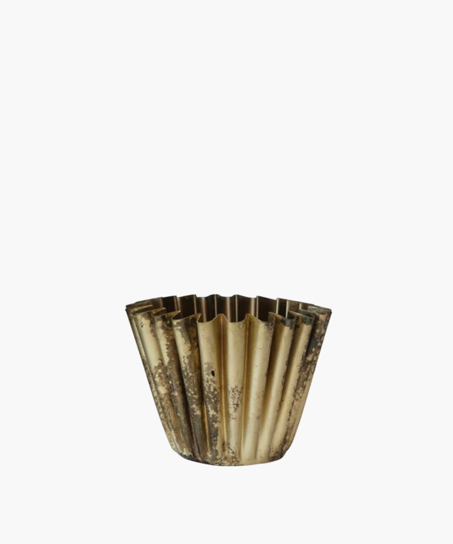 Small Fluted Metal Planter